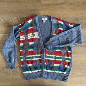 Vintage Koret Multicolor Geometric Cardigan